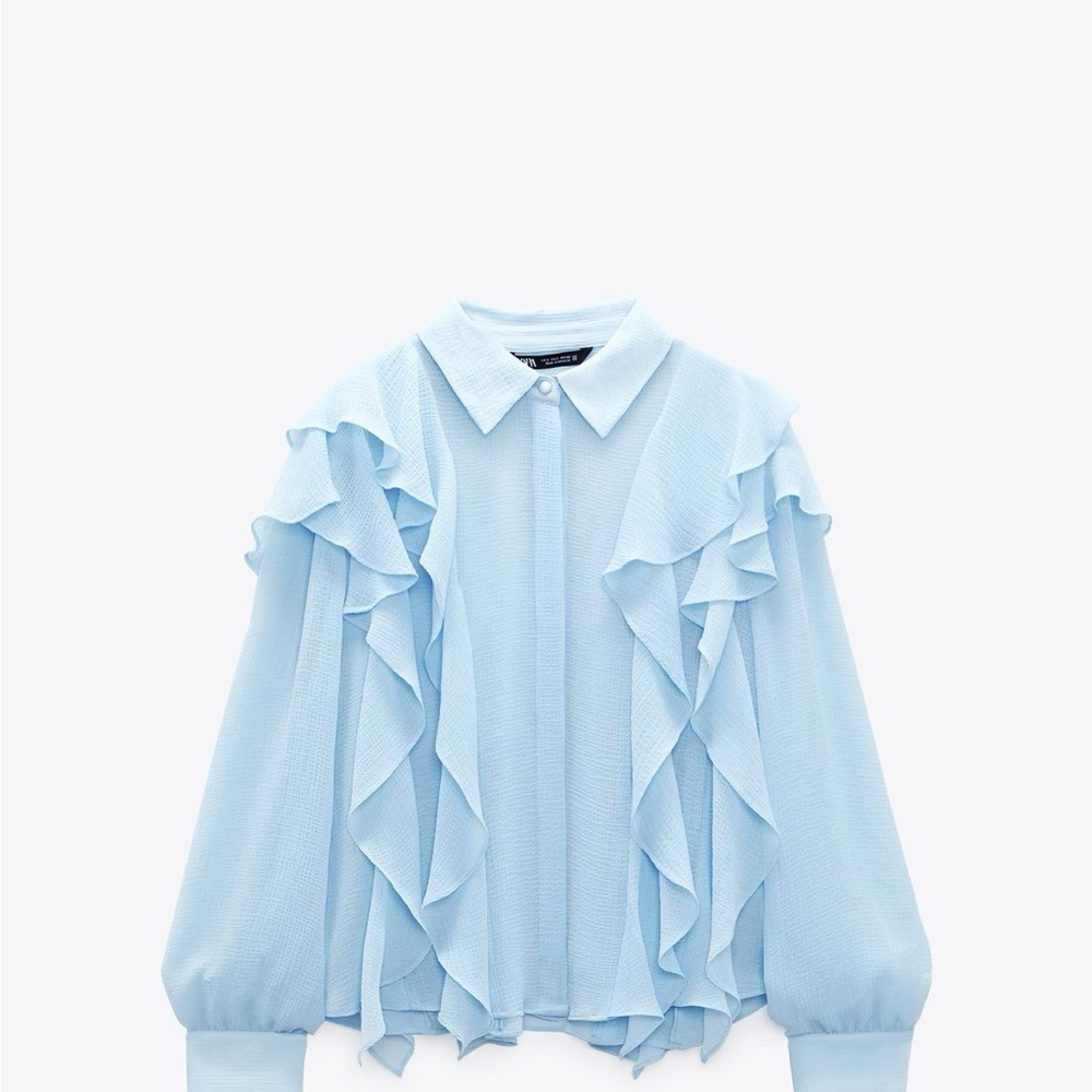 Light Blue Ruffled Women's Top (Limited Edition).